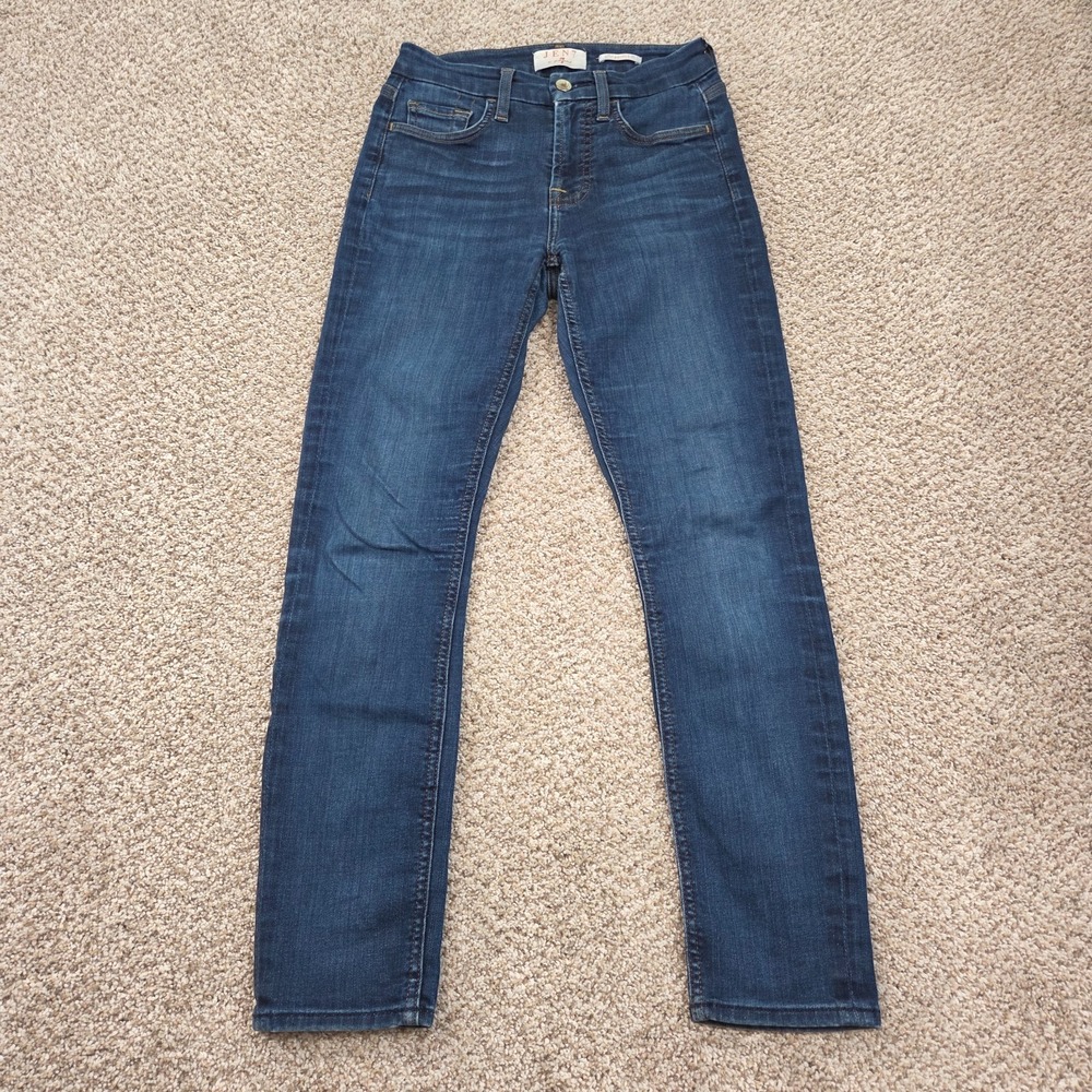 JEN 7 For All Mankind Jeans Size 0 Slim Boyfriend Mid Rise Stretch Blue (25x27)